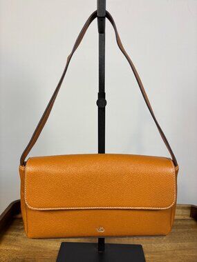 Vera Bradley Outlet Tan Faux Leather Foldover Flap Shoulder Bag